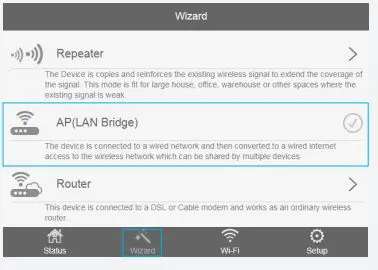 WAVLINK High Power Wi-Fi Outdoor AP Repeater Installation Guide - Wizard