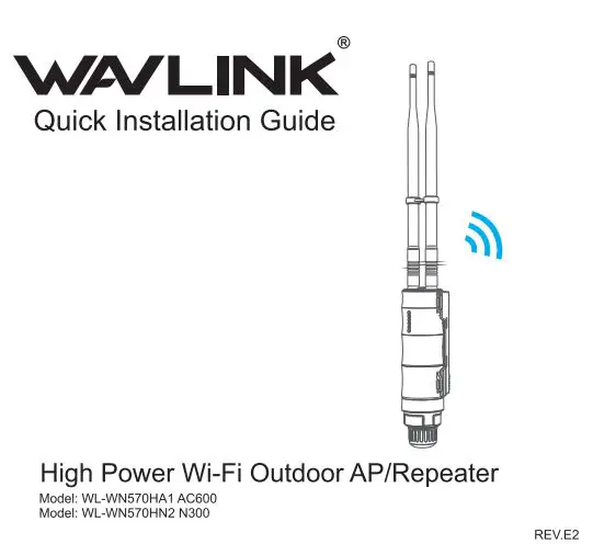 WAVLINK High Power Wi-Fi Outdoor AP Repeater Installation Guide