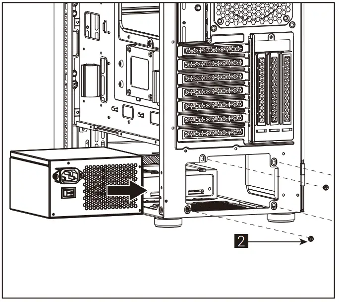 AeroCool Graphite Mid Tower Case - Install PSU