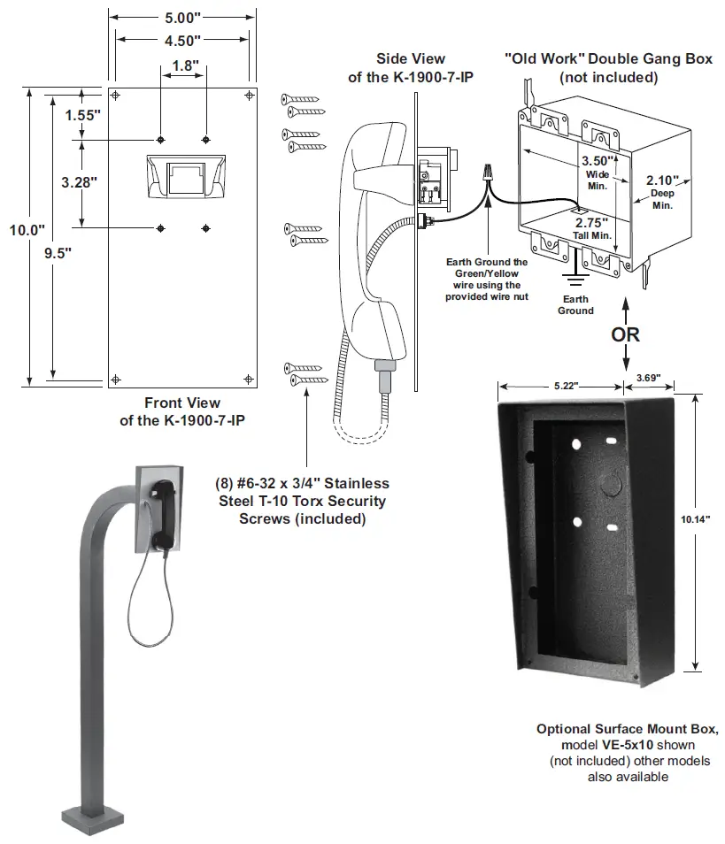 VIKING ELECTRONICS K-1900-7-IP VoIP Panel Phone with Auto Dialer-3