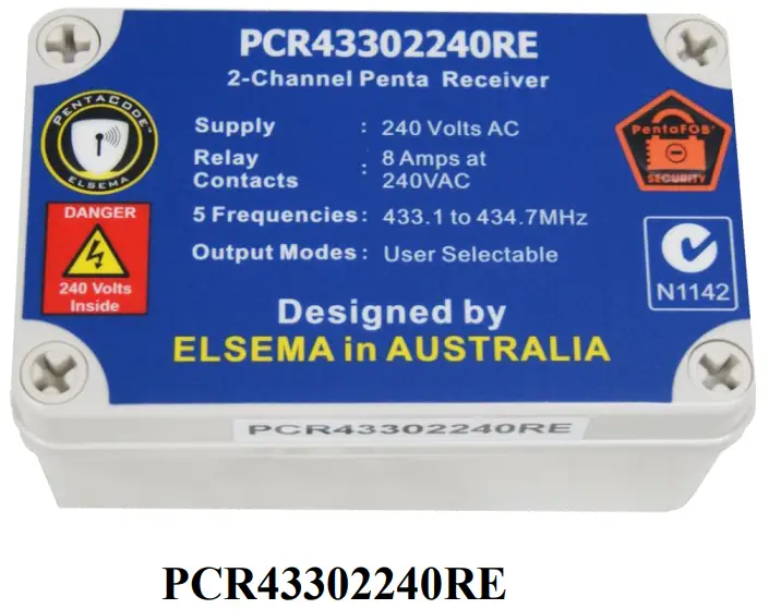 ELSEMA PCR43302240R 2-Channel 433MHz Receiver - 1
