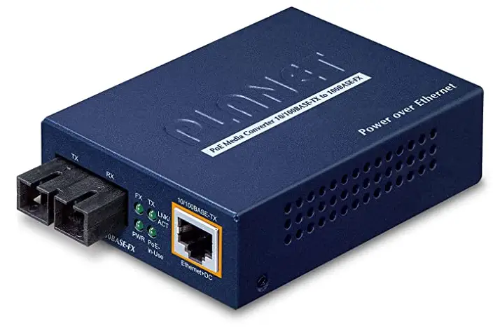 PLANET 100Base-FX to 10 100Base TX PoE Media Converter