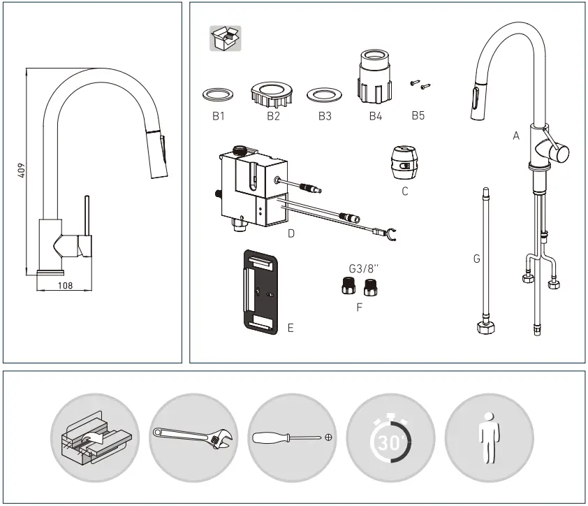 KEO 10135467 Koromo Kitchen Faucet - Fig 1