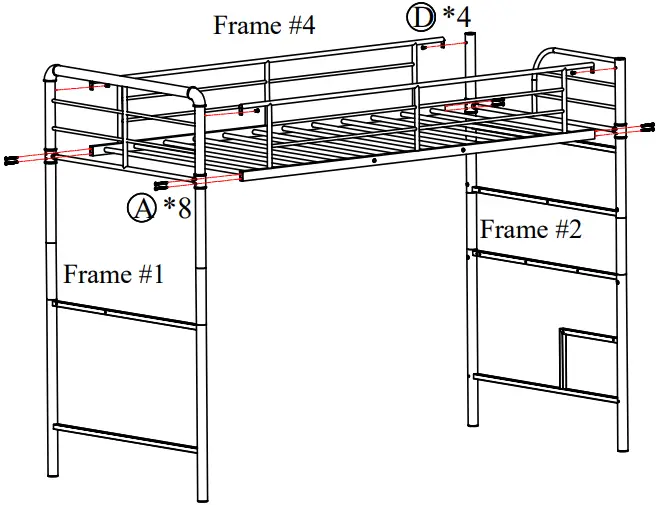 Merai Twin Over Full L-Shaped Bunk and Loft Bed step03