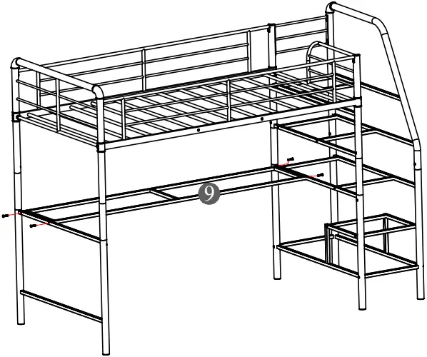 Merai Twin Over Full L-Shaped Bunk and Loft Bed step05