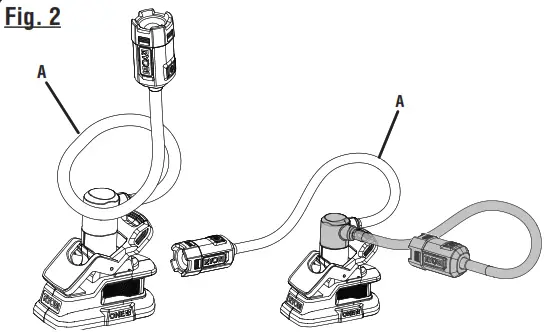 RYOBI PCL665 18 V Flexible LED Clamp Light - fig1