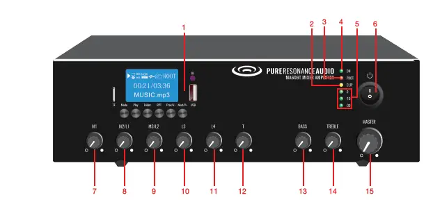 PURE-RESONANCE AUDIO-MA60BT-7-Channel-60W-Commercial-Mixer-Amplifier-FIG-2