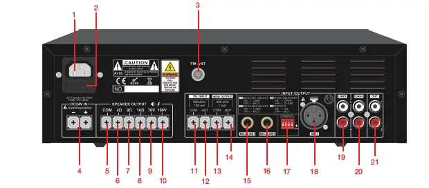 PURE-RESONANCE AUDIO-MA60BT-7-Channel-60W-Commercial-Mixer-Amplifier-FIG-3