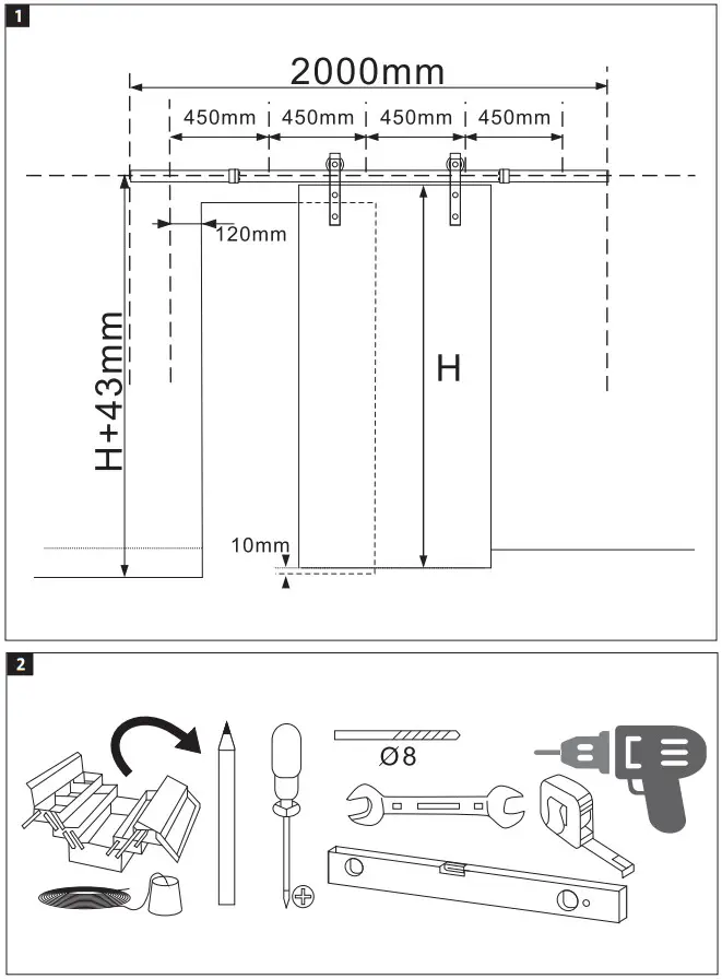 Hard Head 019789 Sliding Door Fittings - Figure 1