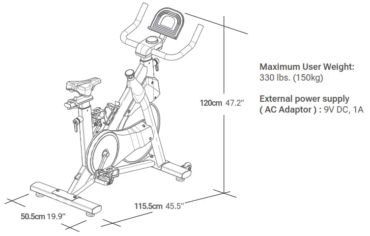 UREVO URSB005 Kardio T2S Spin Bike - SPECIFICATIONS