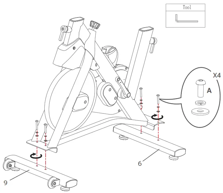 UREVO URSB005 Kardio T2S Spin Bike - Step 1