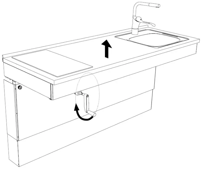 GRANBERG Manulift 6350 Wall Mounted Crank Height Adjustable Sink