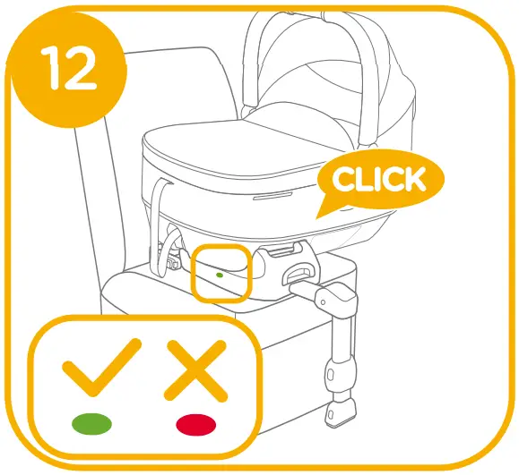 Attaching Lie-flat car cot to the Base