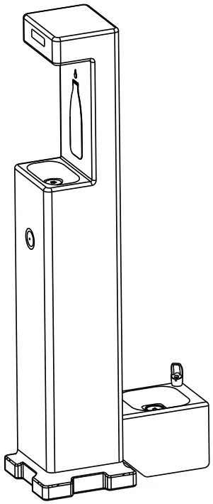 GLOBAL INDUSTRIAL 603606 Outdoor Bottle Filler with Pet Station Rotocast Granite Finish - FIGURE 1