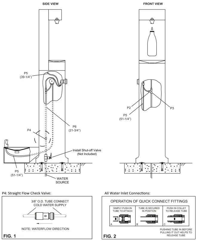 GLOBAL INDUSTRIAL 603606 Outdoor Bottle Filler with Pet Station Rotocast Granite Finish - FIGURE 10