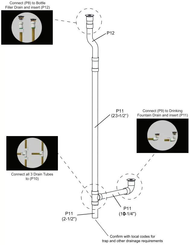 GLOBAL INDUSTRIAL 603606 Outdoor Bottle Filler with Pet Station Rotocast Granite Finish - FIGURE 11