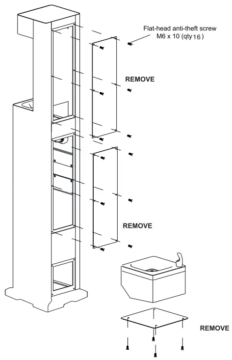 GLOBAL INDUSTRIAL 603606 Outdoor Bottle Filler with Pet Station Rotocast Granite Finish - FIGURE 6