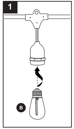Harbor Breeze SLL48BK 48-ft 18-Light Plug-in White Outdoor LED Edison String Lights - Fig 3
