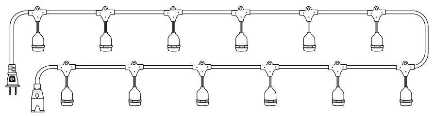 Harbor Breeze SLL48BK 48-ft 18-Light Plug-in White Outdoor LED Edison String Lights