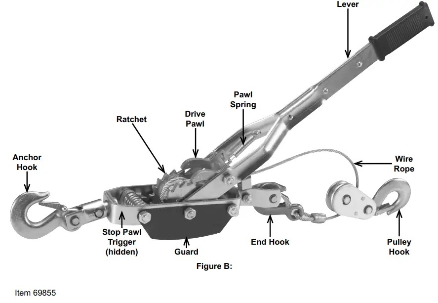 Haul Master 69855 8000 lb Cable Winch Puller-fig2