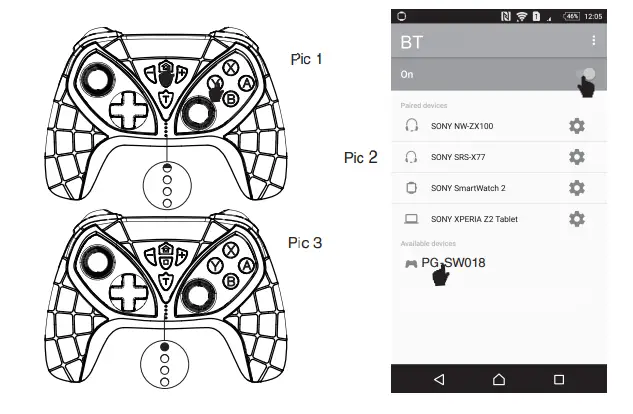 ipega N·S Batman Wireless Gamepad PG-SW018- Android Device Connection