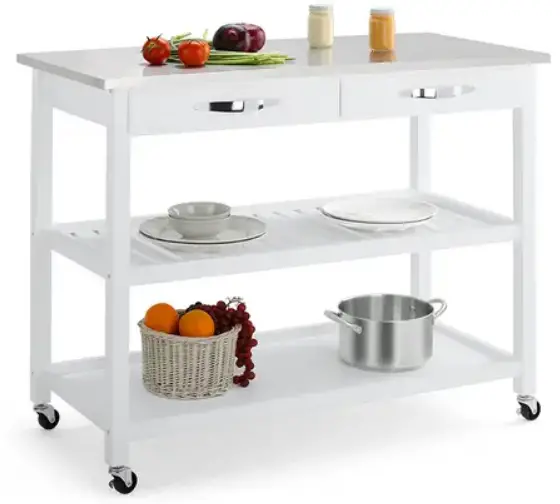 kogan SLPKITBENWB Paddington Premium Stainless Steel Kitchen Island Trolley