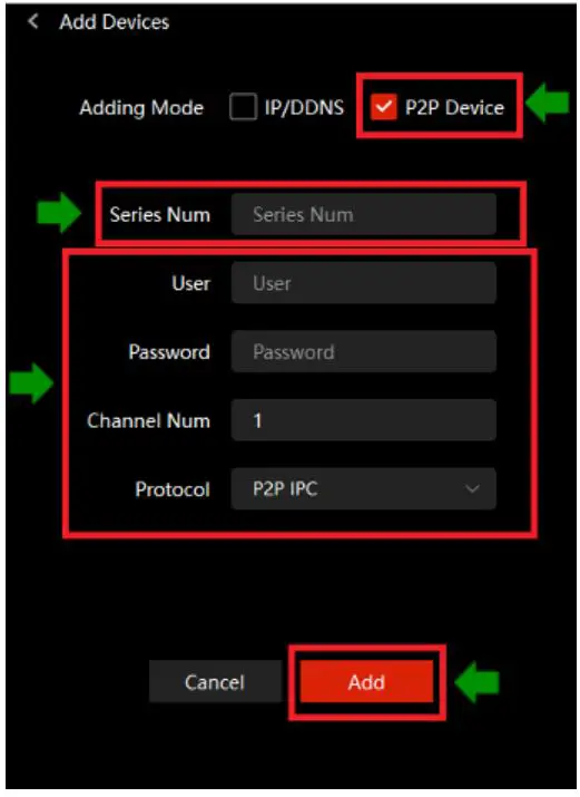 Zintronic Adding Camera to iVMS320 Programme Instructions - Adding camera using Serial Number