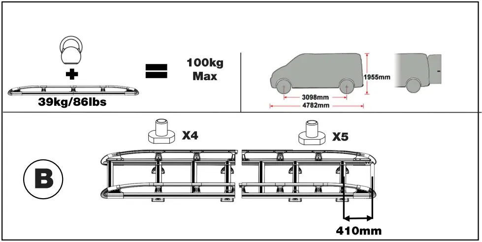 Rhino K501 KammRack Aluminium Rack - Figure 2