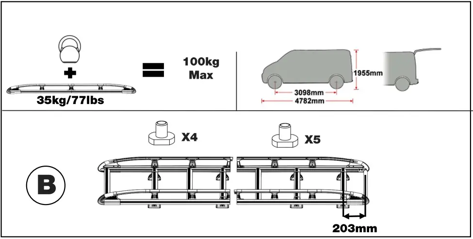 Rhino K501 KammRack Aluminium Rack - Figure 3