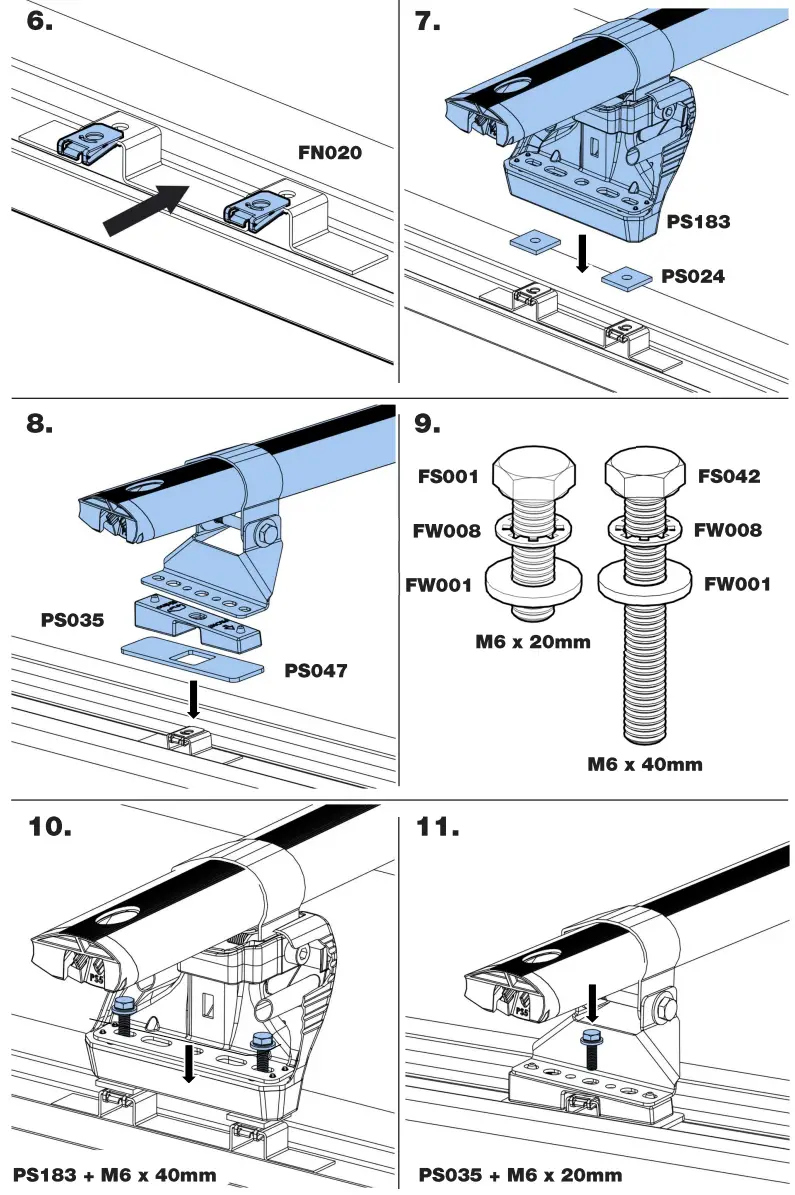 Rhino K501 KammRack Aluminium Rack - Fitting Kit 2