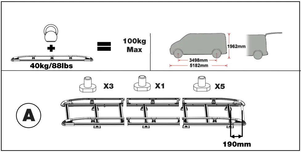 Rhino K501 KammRack Aluminium Rack - Taligate