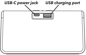 USB-C power jack and USB charging port
