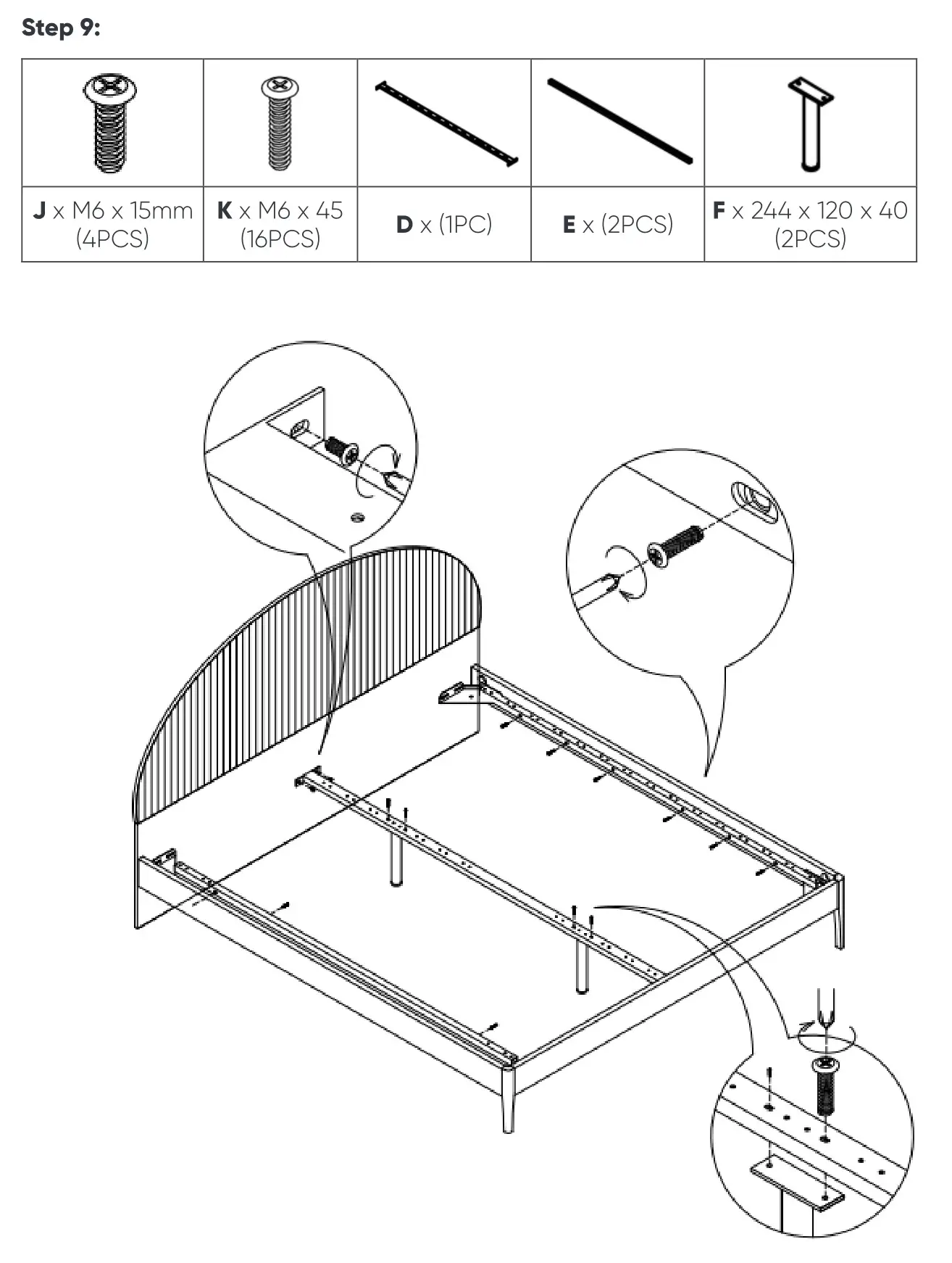 MATT BLATT SAO PAULO BED FRAME (QUEEN) - ASSEMBLY 9