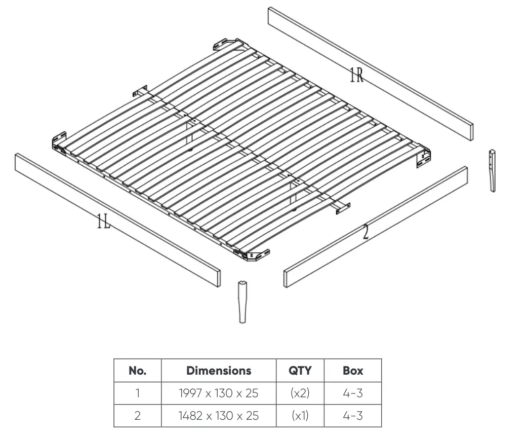 MATT BLATT SAO PAULO BED FRAME (QUEEN) - Base frame