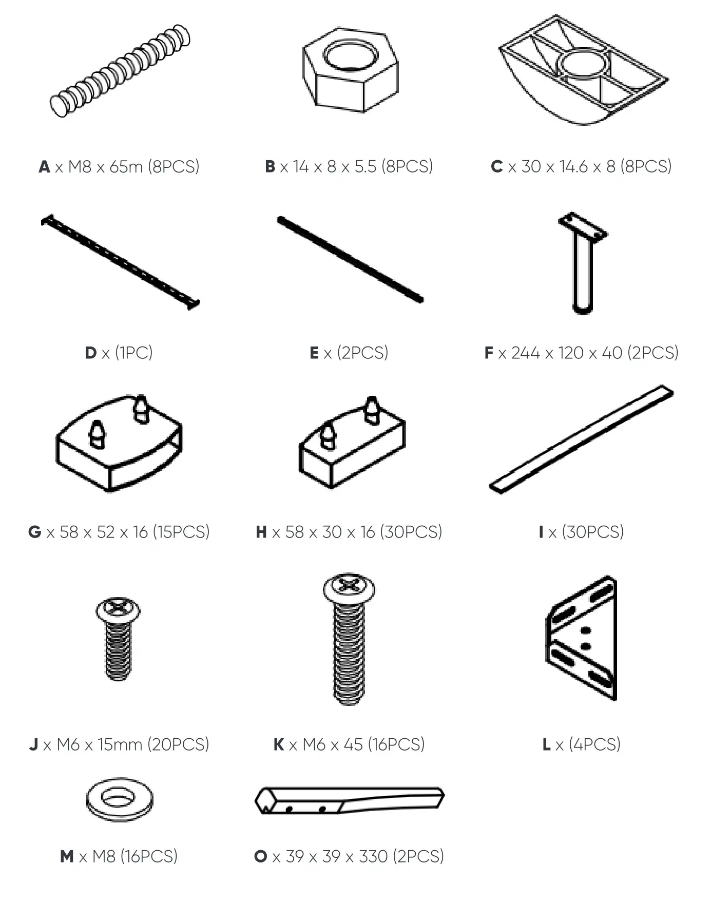 MATT BLATT SAO PAULO BED FRAME (QUEEN) - Base hardware