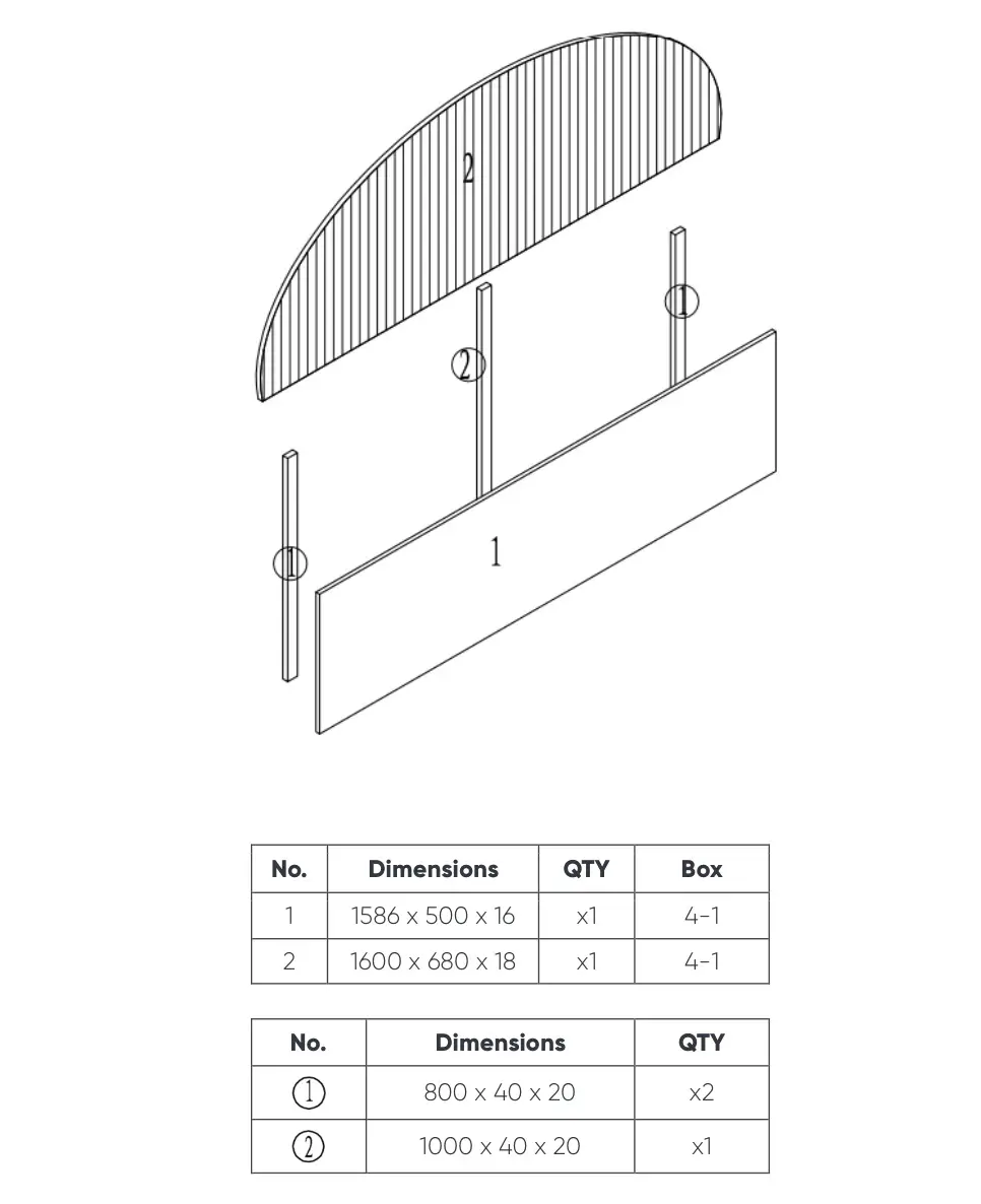 MATT BLATT SAO PAULO BED FRAME (QUEEN) - COMPONENTS