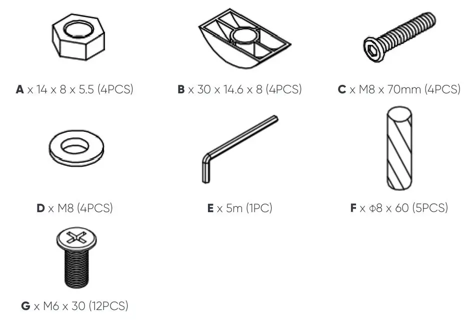 MATT BLATT SAO PAULO BED FRAME (QUEEN) - Headboard hardware