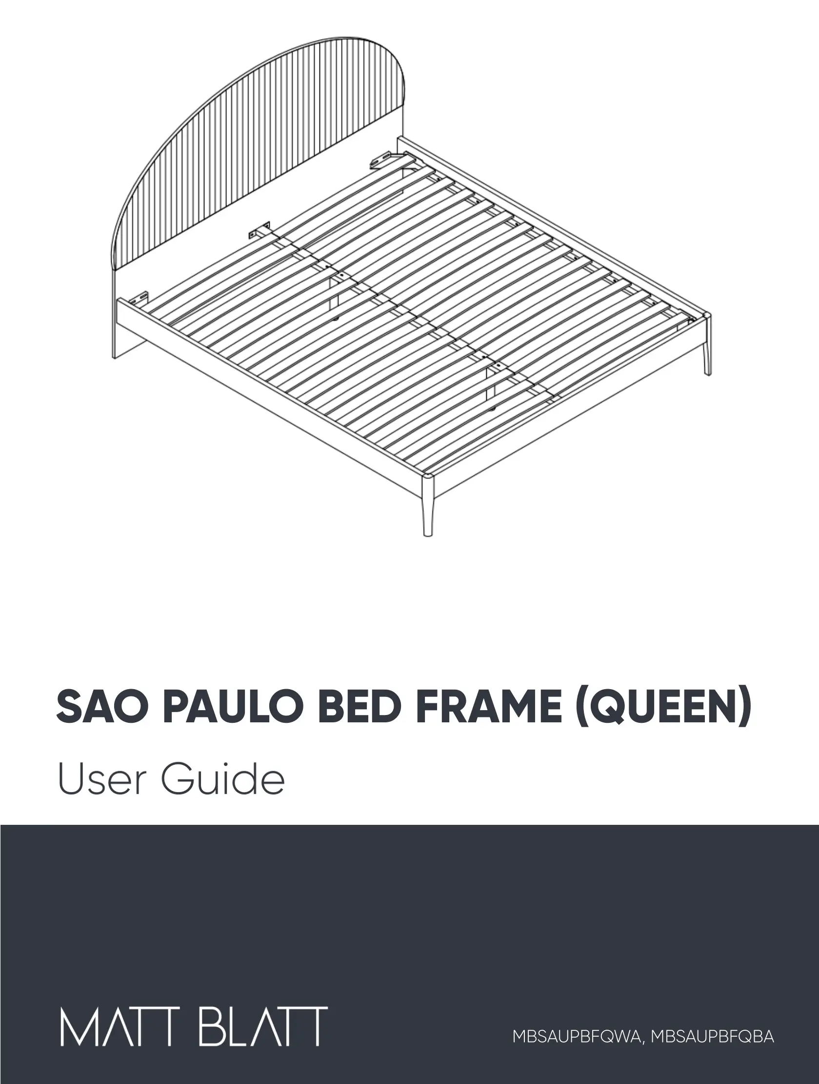 MATT BLATT SAO PAULO BED FRAME (QUEEN) User Guide