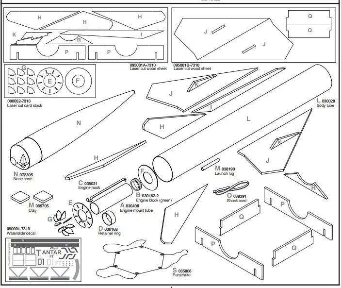 ESTES 7310 Advanced Level Model Rocket Kit-PENCIL1