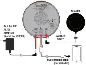 Oricom Wake 'N' Shake Loud Alarm Clock with Shaker WNS80 - overview1
