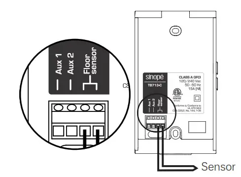 sinope TH1300ZB Smart Floor Heating Thermostat - Connect the sensor