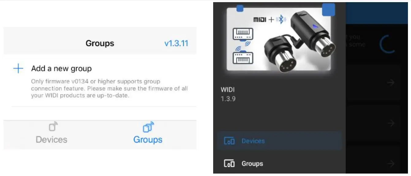 CME V06 WIDI App - Android App and click [Group] to enter the group page