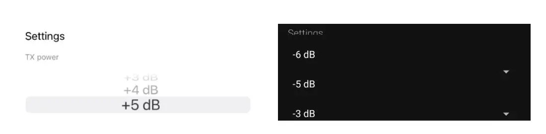 CME V06 WIDI App - Change the transmit power