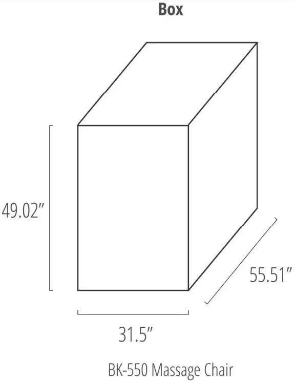 Brookstone BK-550 Massage Chair - box