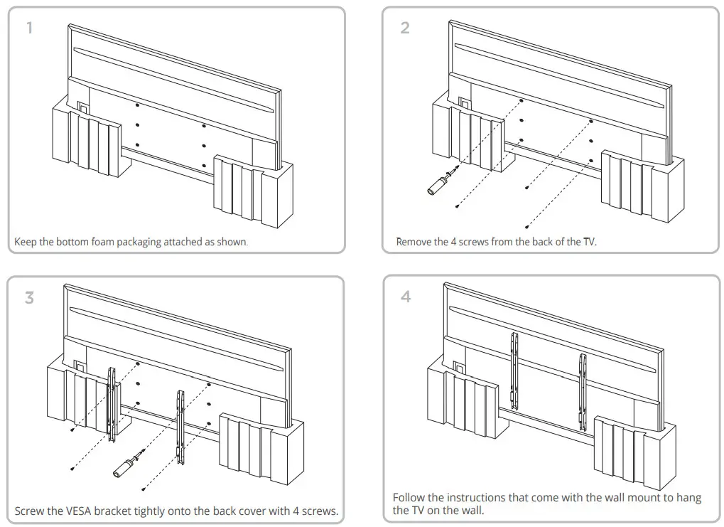 TCL 98R754 98-Inch 4K UHD QLED Dolby Vision HDR Smart TV - mount on a wall