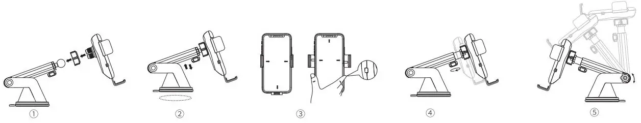 CHOETECH T542-S Fast Wireless Car Charger User Manual -Installation of the Wireless Charger