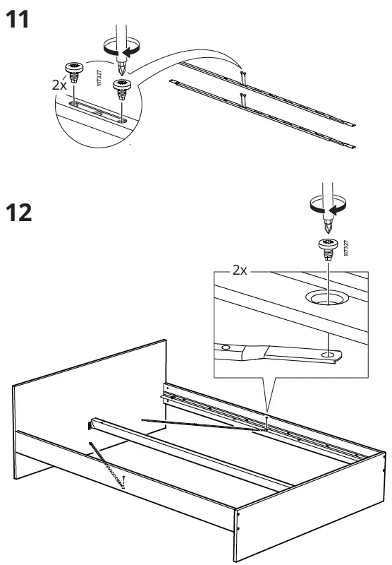 IKEA GURSKEN Bed Frame with Headboard Light Beige 10