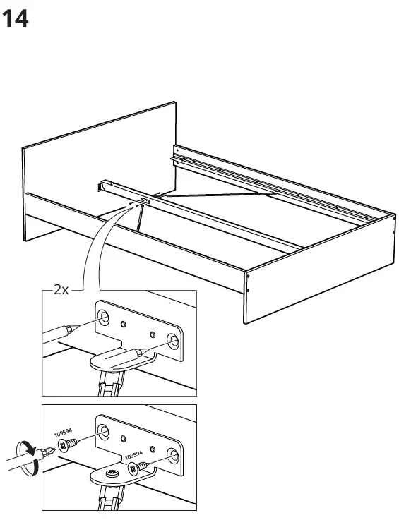 IKEA GURSKEN Bed Frame with Headboard Light Beige 12