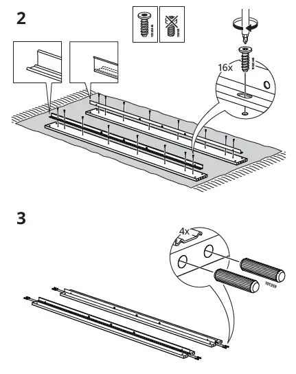 IKEA GURSKEN Bed Frame with Headboard Light Beige 5