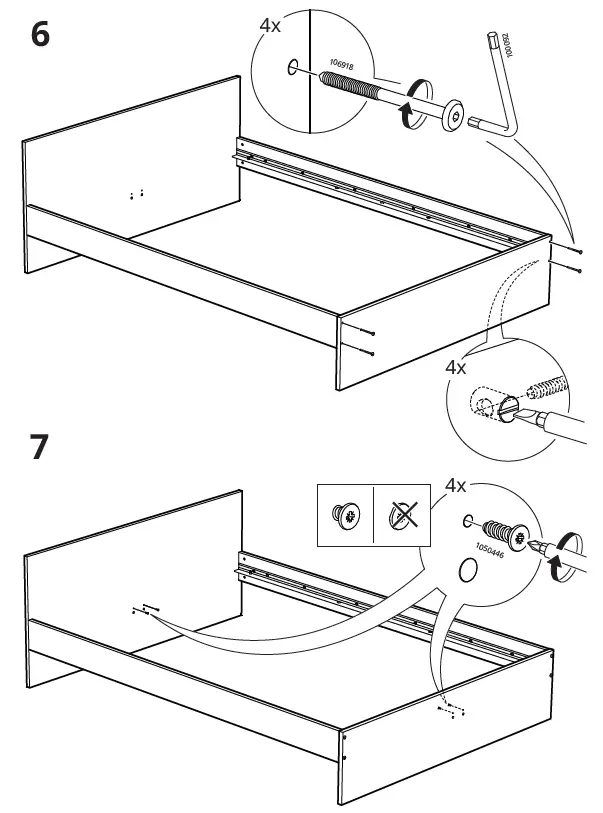 IKEA GURSKEN Bed Frame with Headboard Light Beige 7